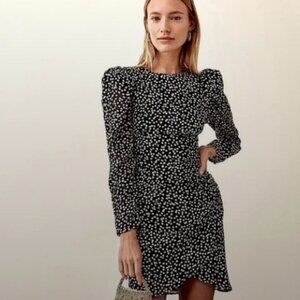 Reformation Juni Black and White Polka Dot Dress Size 8